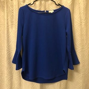 Charming Charlie cobalt blue trumpet sleeve top